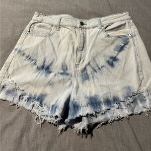 American Eagle Outfitters Blue Tie-Dye Jean Shorts